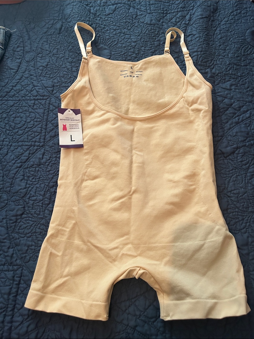 Womens Cream One-Piece Bodysuit with Adjustable Straps